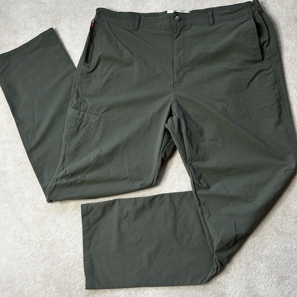 Duck Camp Pants Men XXL Tall Cargo Straight Leg Lightweight Stretch Hiking Nylon
